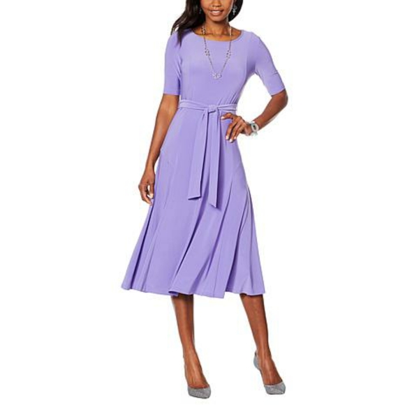 NWT Nina Leonard 'Sylvia' Jersey Midi Dress - Picture 1 of 10